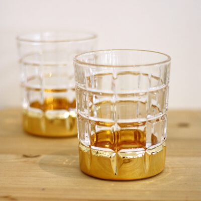 Trinkglas Gläser gold passend zur Glasflasche für Bar